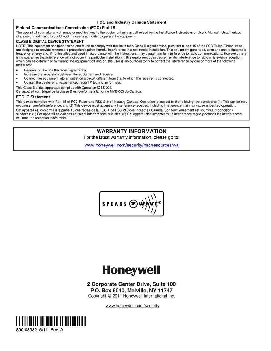  Honeywell 5800ZBRIDGE