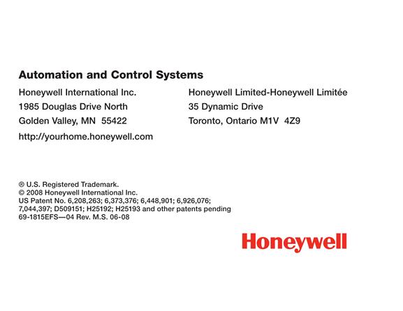  Honeywell 69 1815EFS 04