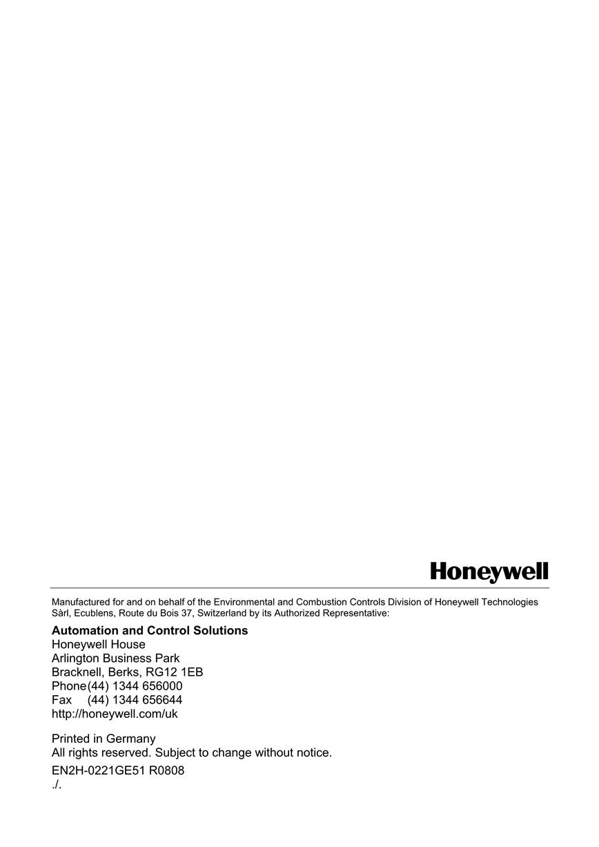  Honeywell EN2H 0221GE51R0808