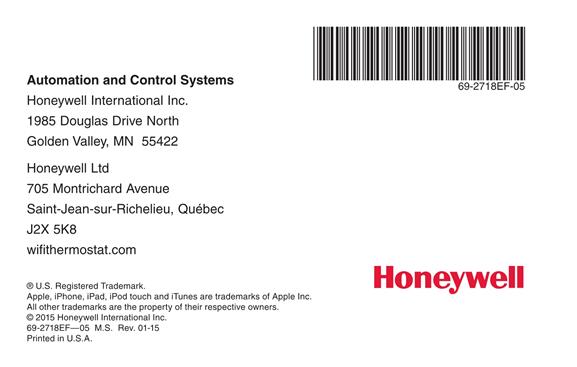  Honeywell RTH6580WF1001W1